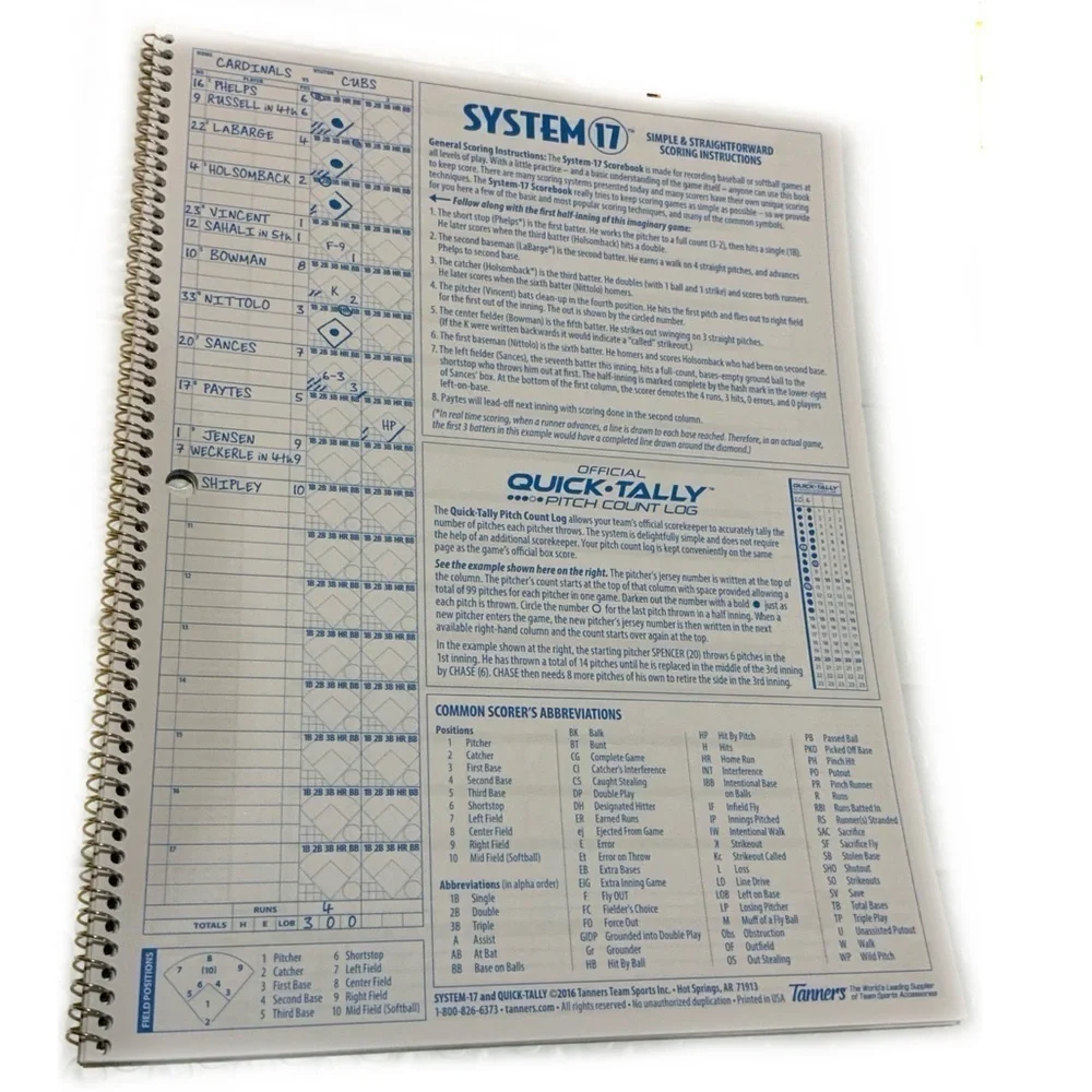 Rawlings System-17 Baseball & Softball Scorebook
